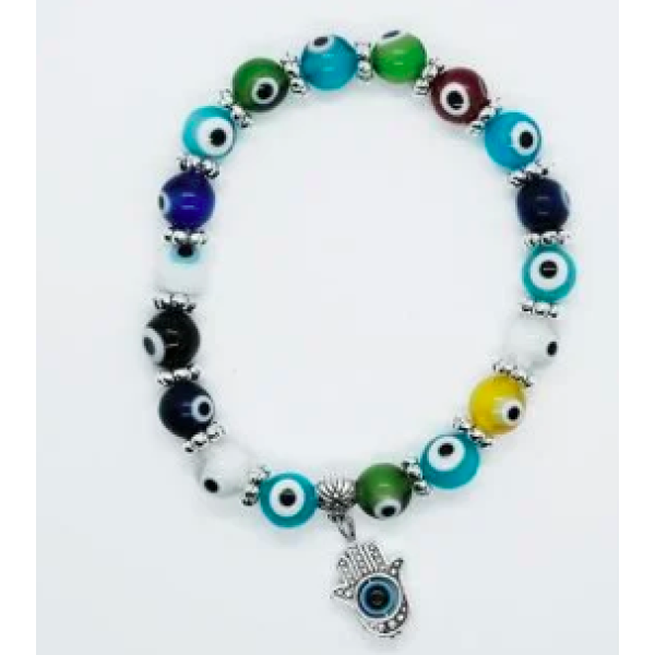 Bracelet Evil Eye Multicoloured with Hand of Fatima